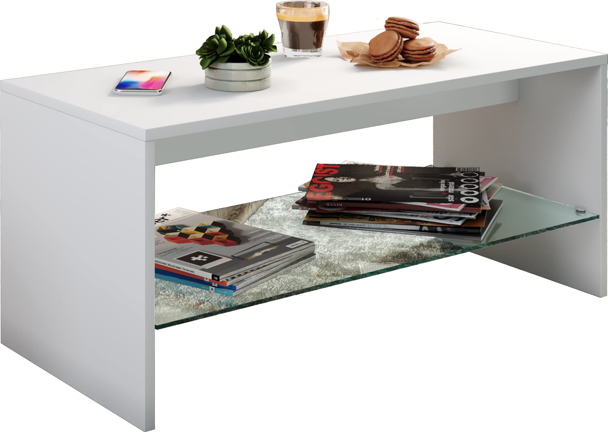 vcm-couchtisch-honig-eiche-90x40x40-cm-1-glasfach-holzwerkstoff-wohnzimmer image 6