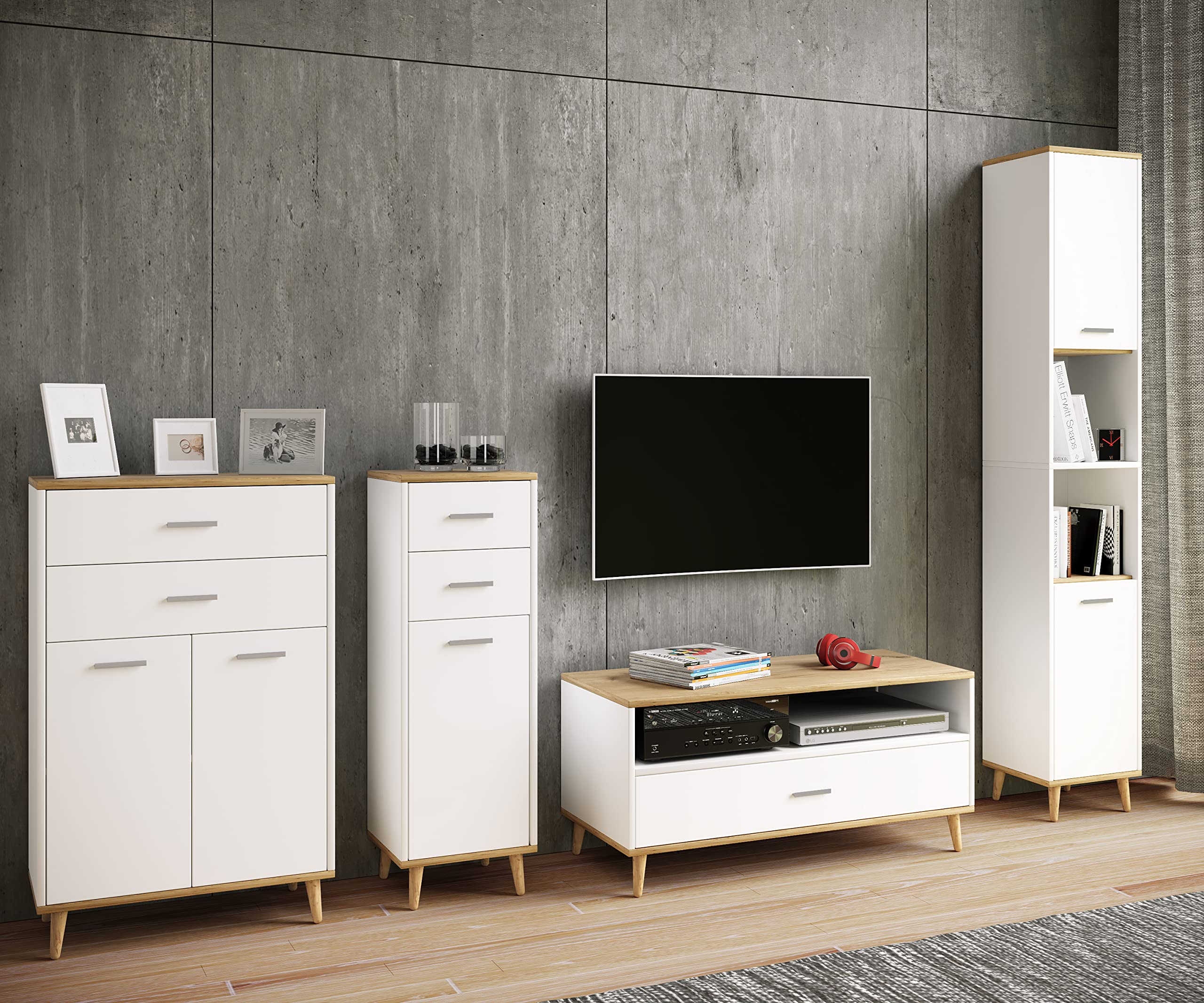 vcm-badm-bel-midischrank-wei-honig-eiche-60x28x97-cm-2-t-ren-2-f-cher-holz image 4
