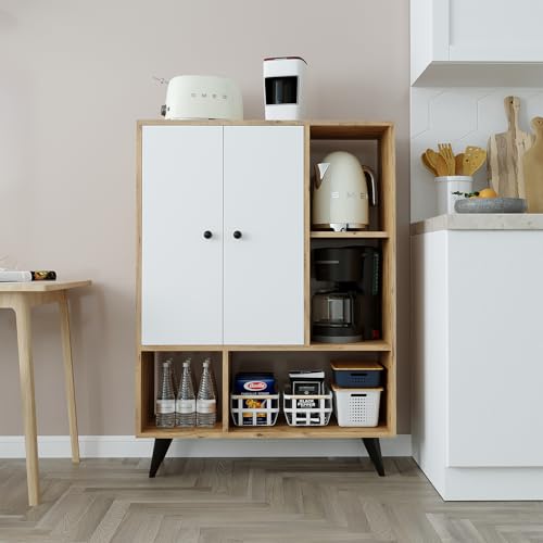 roomart-mehrzweckschrank-wei-eiche-125x90x35-cm-sideboard-mit-4-offenen-f-chern- image 8