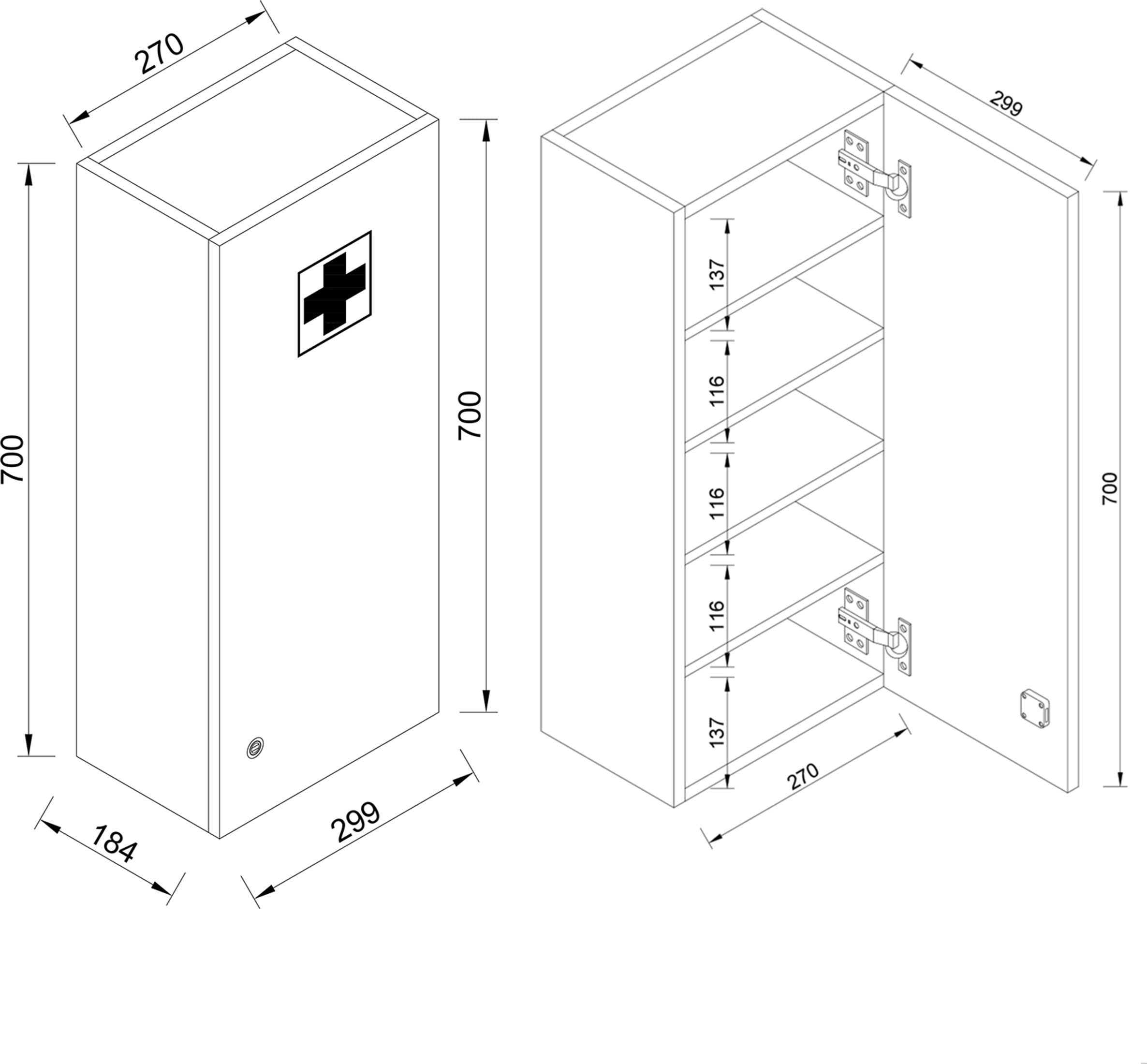 vcm-medizinschrank-medasa-l-abschlie-bar-h-70-x-b-27-x-t-19-cm-5-f-cher image 2
