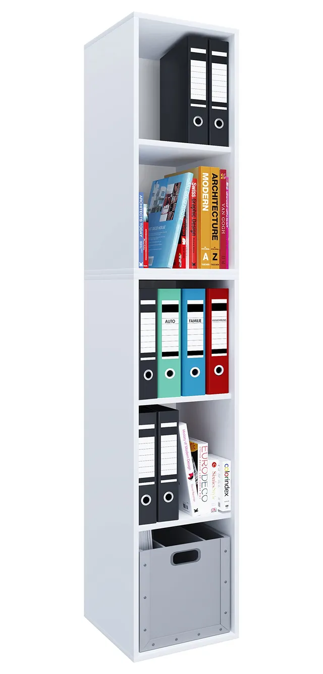 vcm-b-roregal-wei-35x37x183-cm-5-f-cher-standregal-b-cherregal-aktenregal image 1