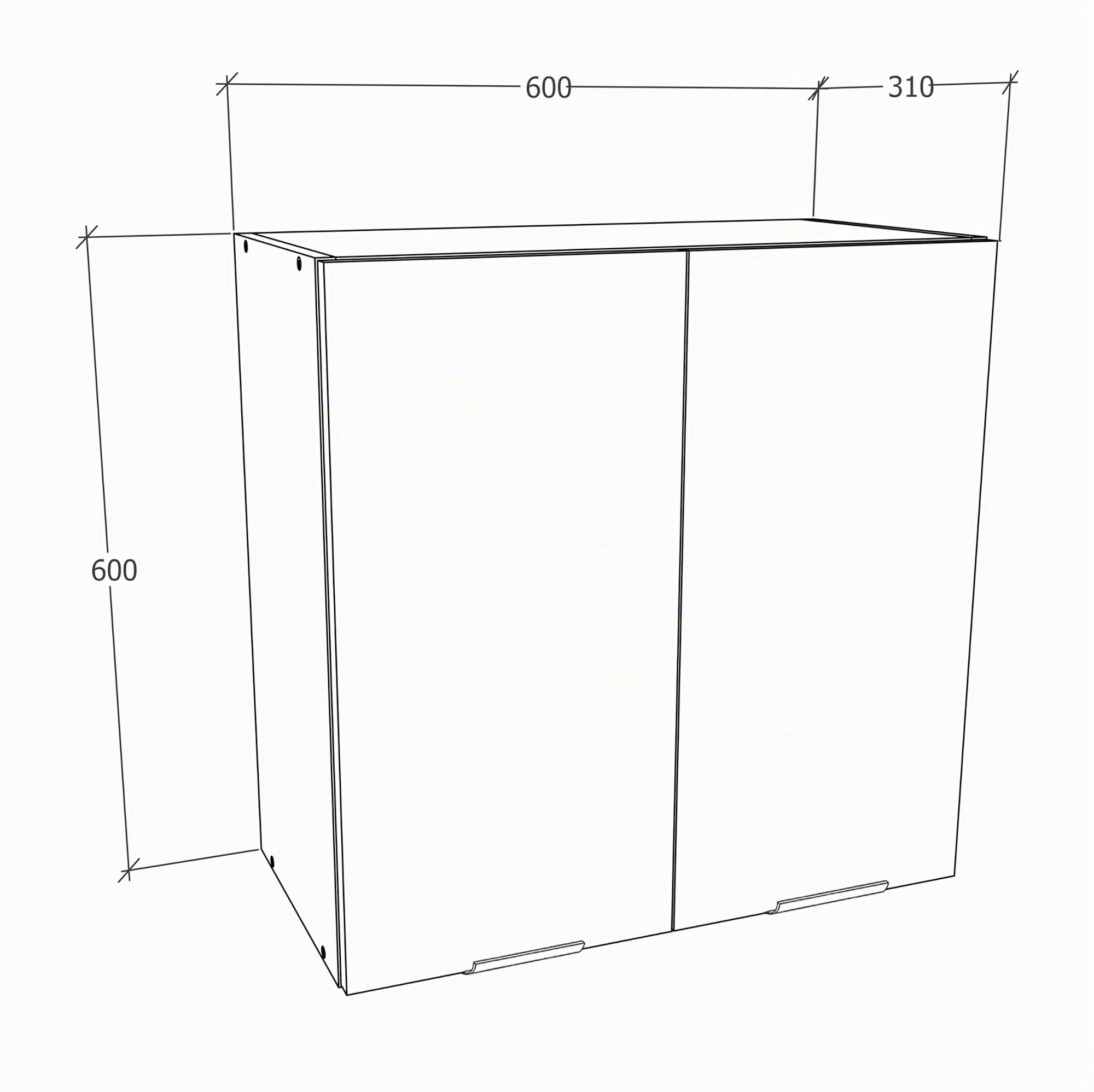 vcm-k-chenschrank-wei-honig-eiche-60x31x60-cm-2-t-ren-2-f-cher-wandschrank image 2