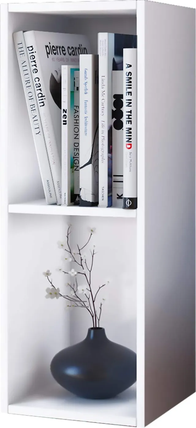 vcm-standregal-wei-34x30x72-cm-2-f-cher-holzwerkstoff-f-r-cds-und-dvds image 1