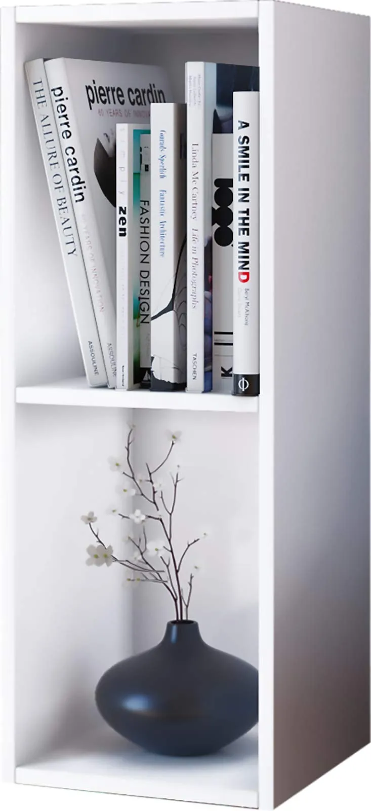 vcm-standregal-wei-34x30x72-cm-2-f-cher-holzwerkstoff-f-r-cds-und-dvds image 1