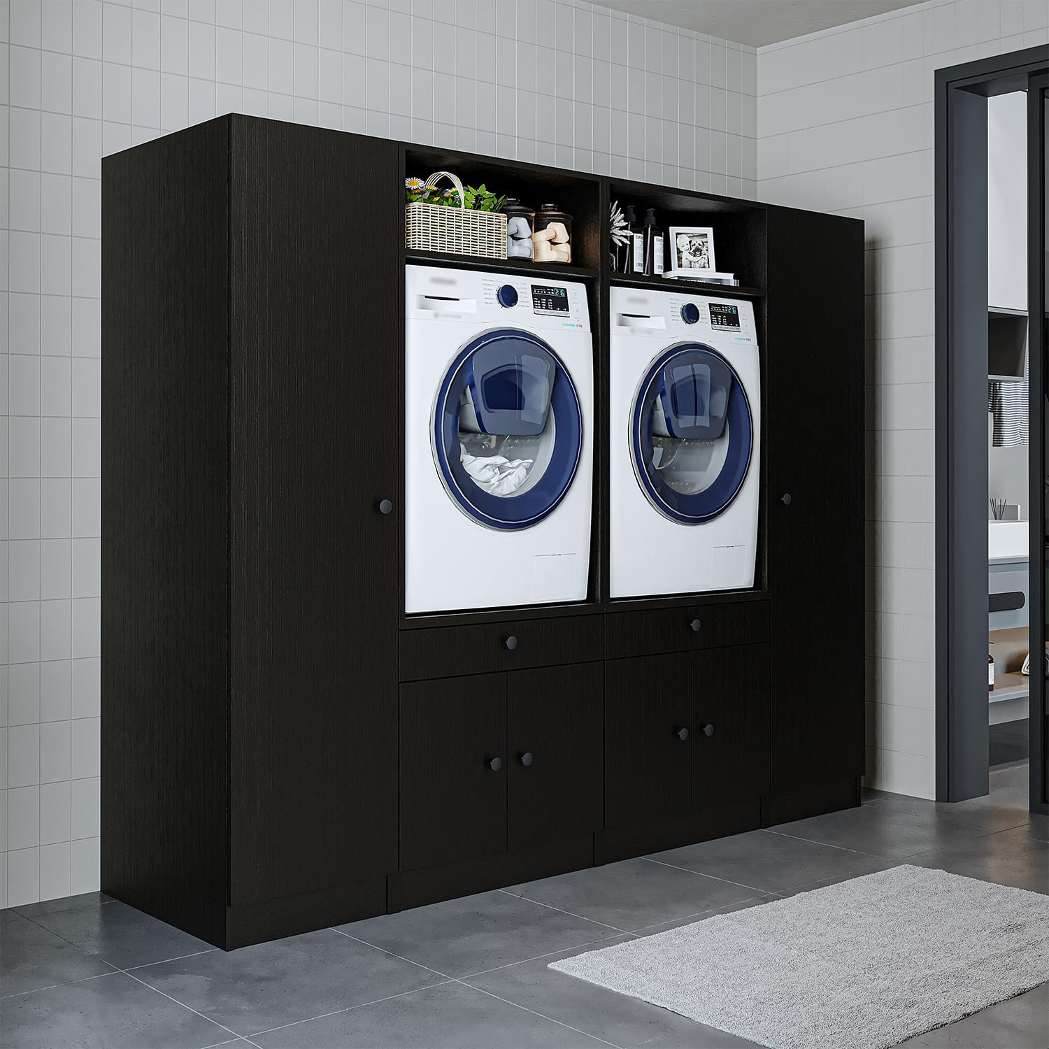 roomart-schrankwand-f-r-waschk-che-224-cm-hochschrank-mit-ausziehbrett-variante- image 7
