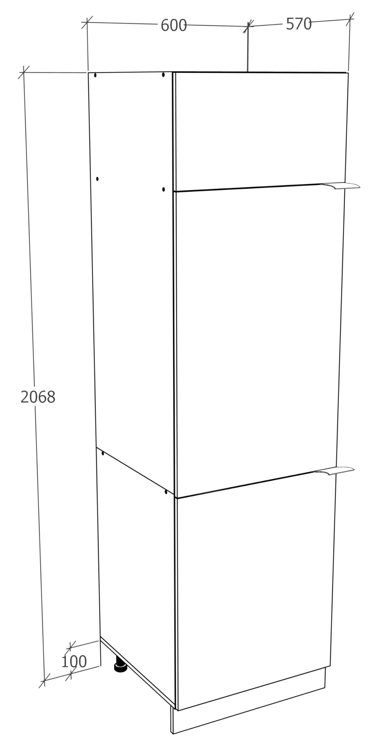 vcm-esilo-k-chenm-bel-unterschrank-wei-anthrazit-60x57x207-cm-3-t-ren-5-f-cher-h image 2