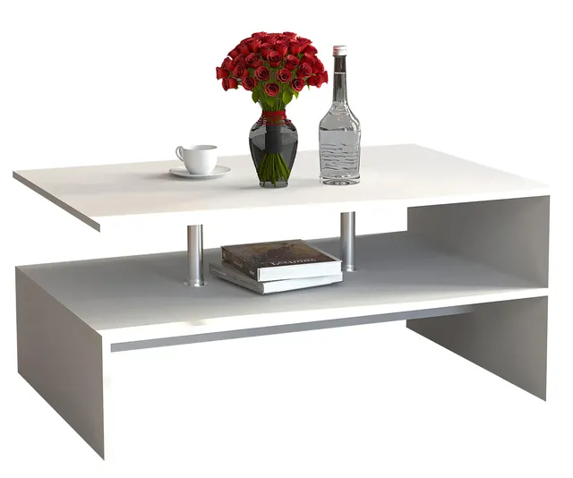 vcm-couchtisch-wei-90x60x42-cm-1-fach-holzwerkstoff-sofatisch-f-r-wohnzimmer image 1