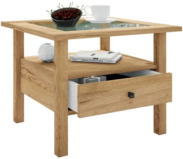 vcm-dalosa-beistelltisch-honig-eiche-54x54x42-cm-1-fach-1-schublade image 1