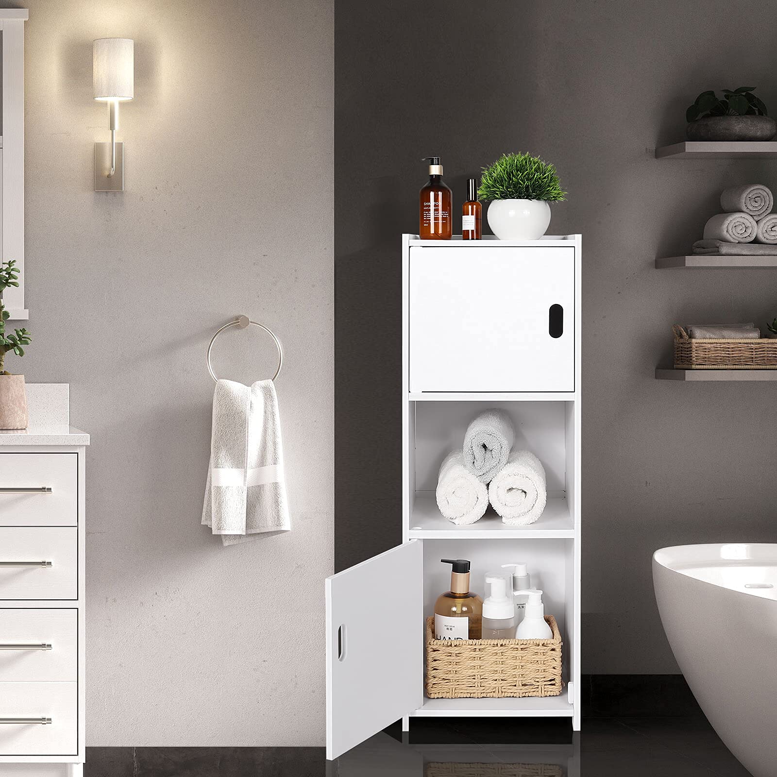 oudie-schmales-badezimmerschrank-sm-wei-pvc-freistehend image 3