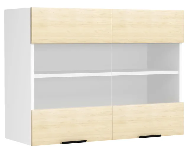 vcm-k-chenschrank-wei-honig-eiche-80x31x60-cm-wandschrank-h-ngeschrank-mit-2-t-r image 1