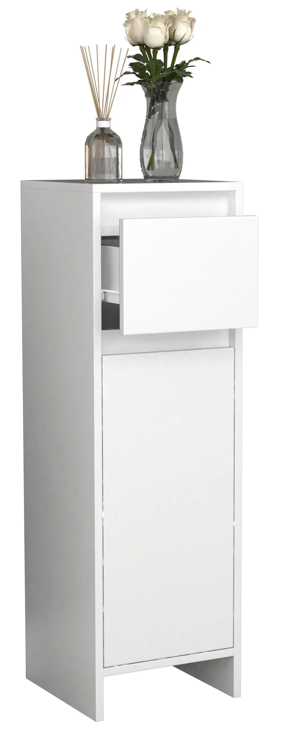 vcm-badm-bel-midischrank-malira-wei-30x30x95-cm-1-grifflose-dreht-r-1-schublade- image 1