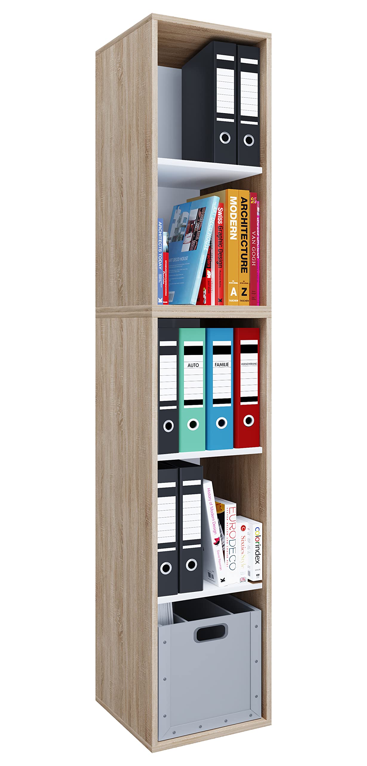 vcm-b-roregal-wei-35x37x183-cm-5-f-cher-standregal-b-cherregal-aktenregal image 5