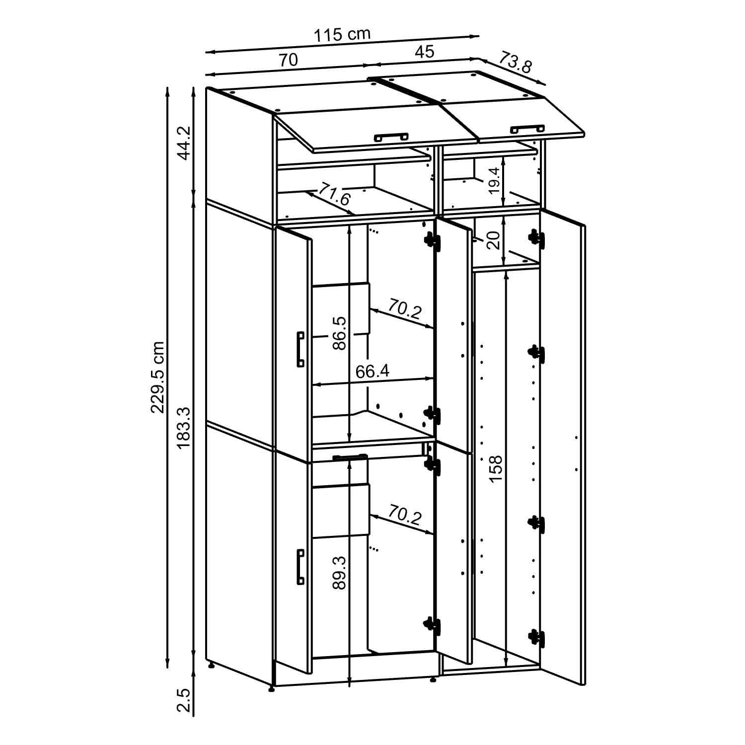 roomart-waschmaschinenschrank-dora-set-waschturm-f-r-trockner-waschmaschine-230- image 2
