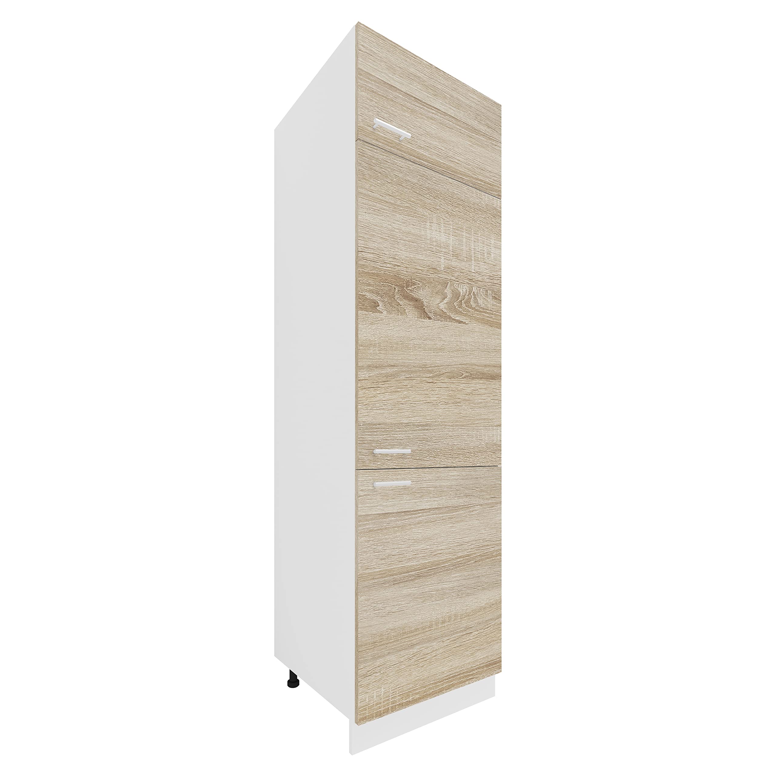 vcm-esilo-k-chenschrank-wei-sonoma-eiche-60-x-57-x-207-cm-3-t-ren-5-f-cher image 3