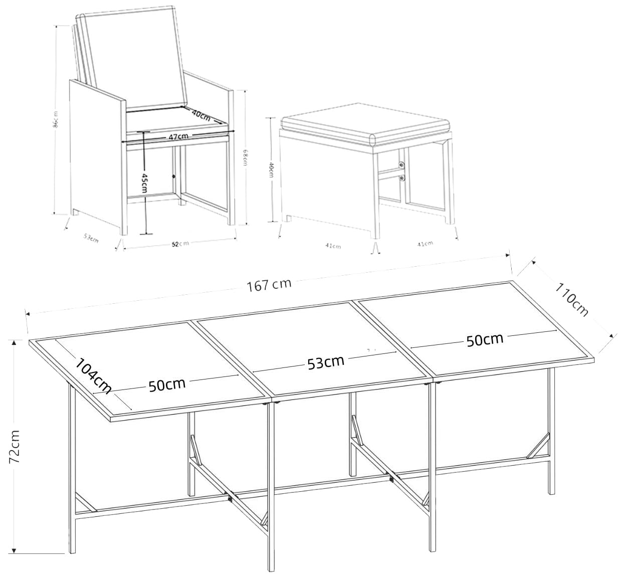vcm-raloso-9-teiliges-gartenm-bel-set-rattan-1-tisch-6-st-hle-2-hocker-glasplatt image 8