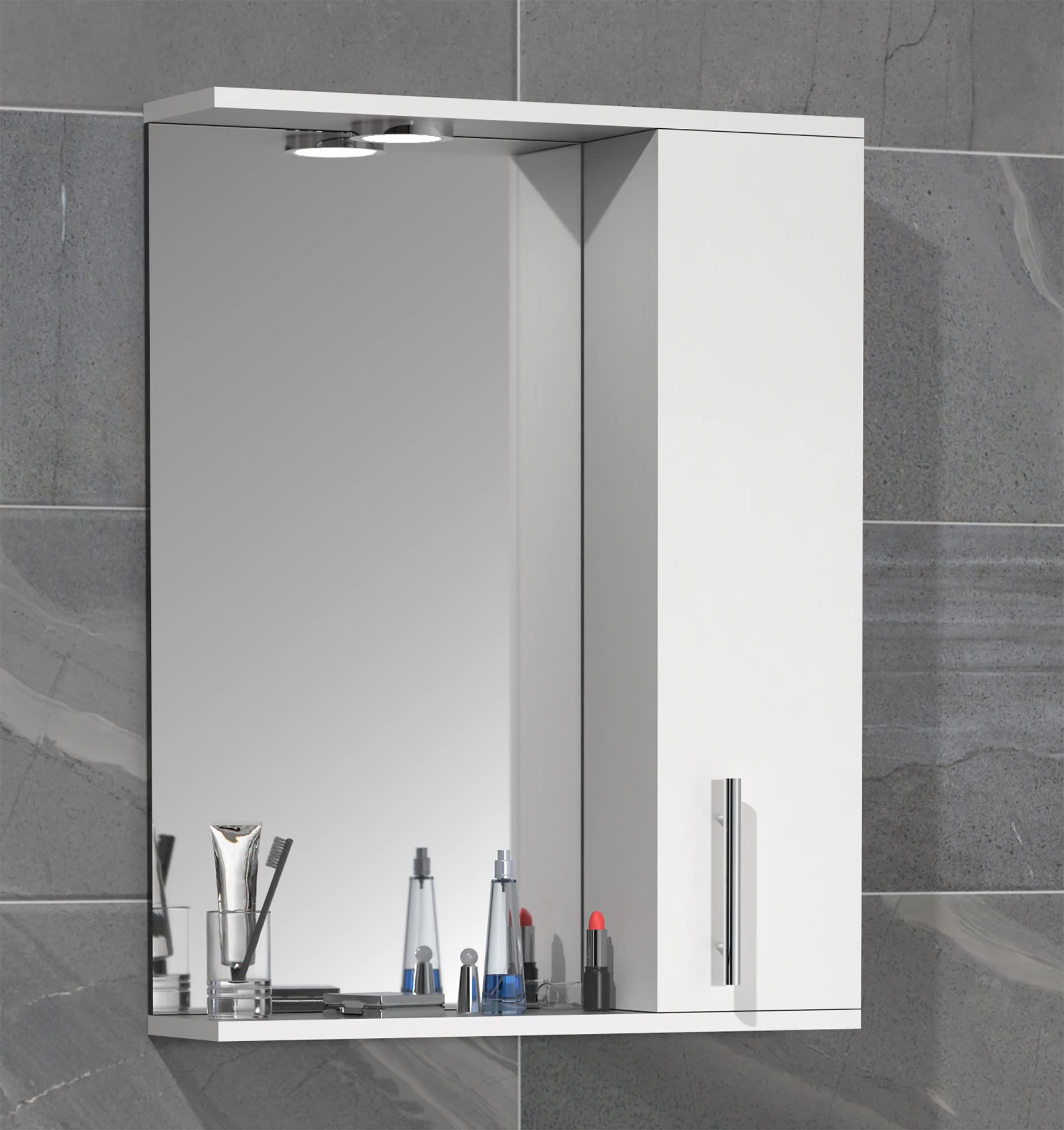 vcm-badm-bel-spiegelschrank-wei-55x14x71-cm-1-t-r-3-f-cher-holzwerkstoff image 2