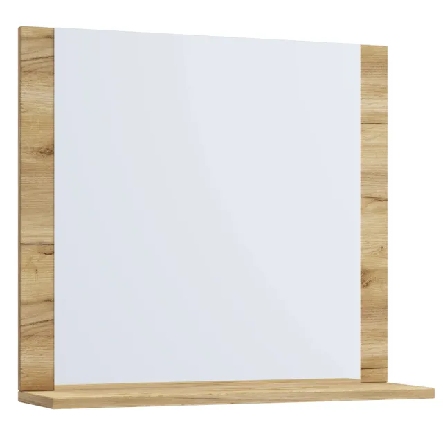 vcm-badspiegel-lendas-honig-eiche-rahmenloser-wandspiegel-mit-ablage-55x60x17-cm image 1