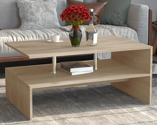 vcm-couchtisch-sonoma-eiche-90x60x42-cm-1-fach-holzwerkstoff-sofatisch image 7