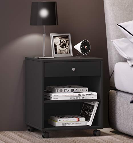 vcm-rolda-nachttisch-schwarz-45x38x54-cm-1-schublade-2-offene-f-cher-4-laufrolle image 7