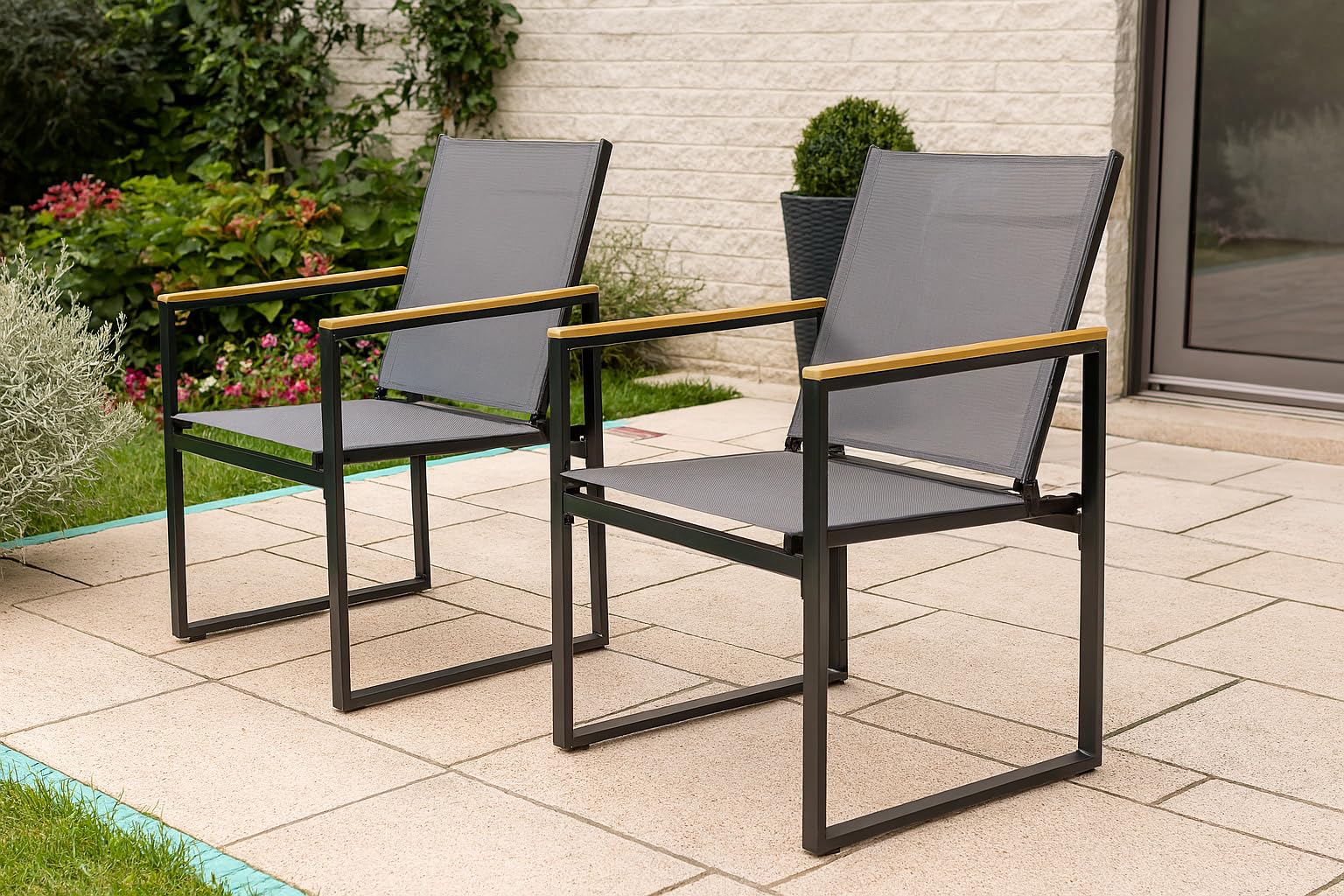 vcm-dasano-gartenstuhl-anthrazit-54x65x83-cm-2er-set-metall-textilene image 2