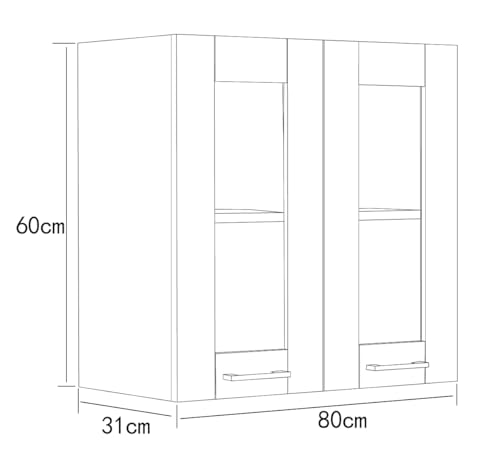 vcm-colura-k-chenschrank-wei-80-31-60-cm-2-t-ren-2-f-cher-landhausstil-kompakt image 7