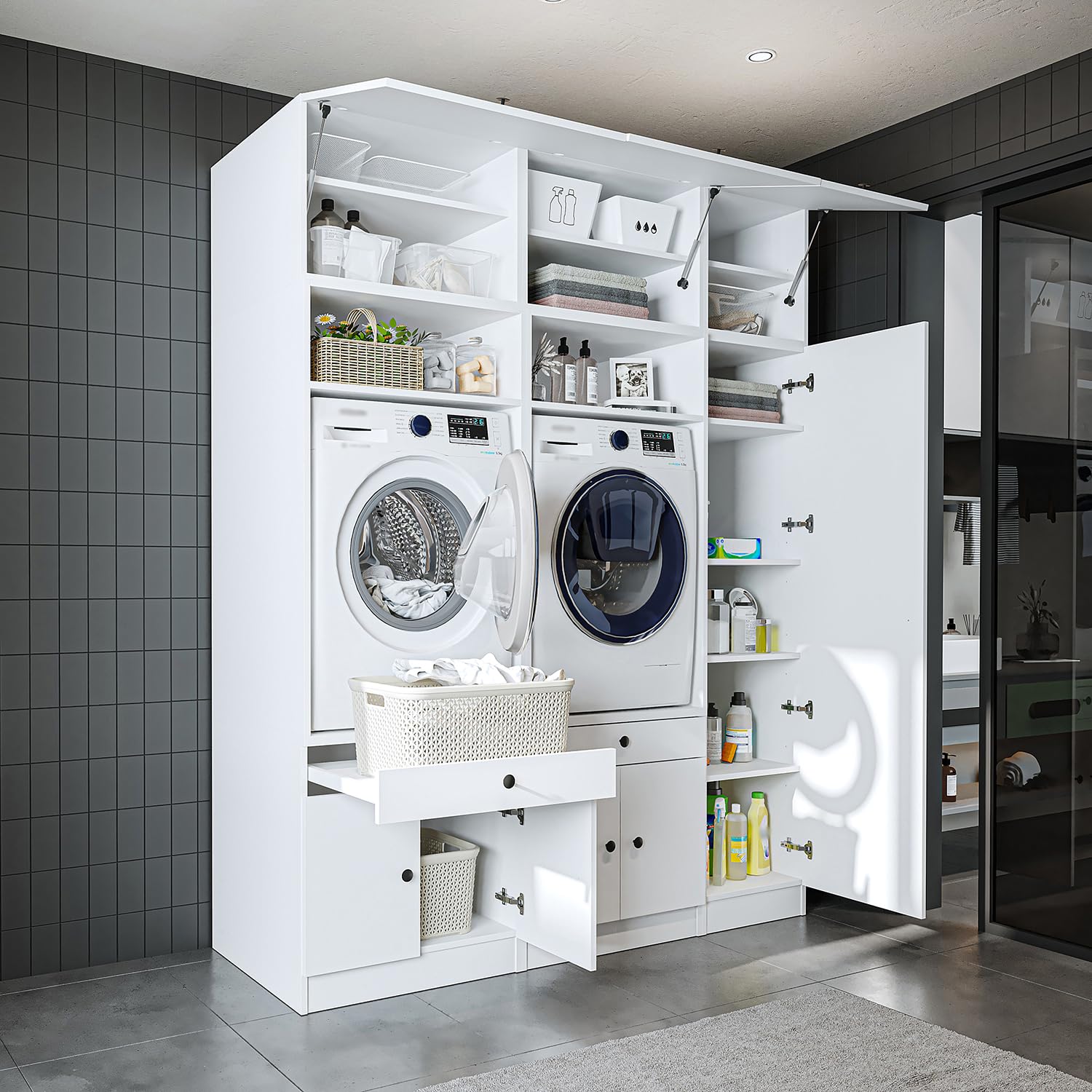 roomart-schrankwand-f-r-waschk-che-hauswirtschaftsraum-179-cm-breit-230-cm-hoch- image 3