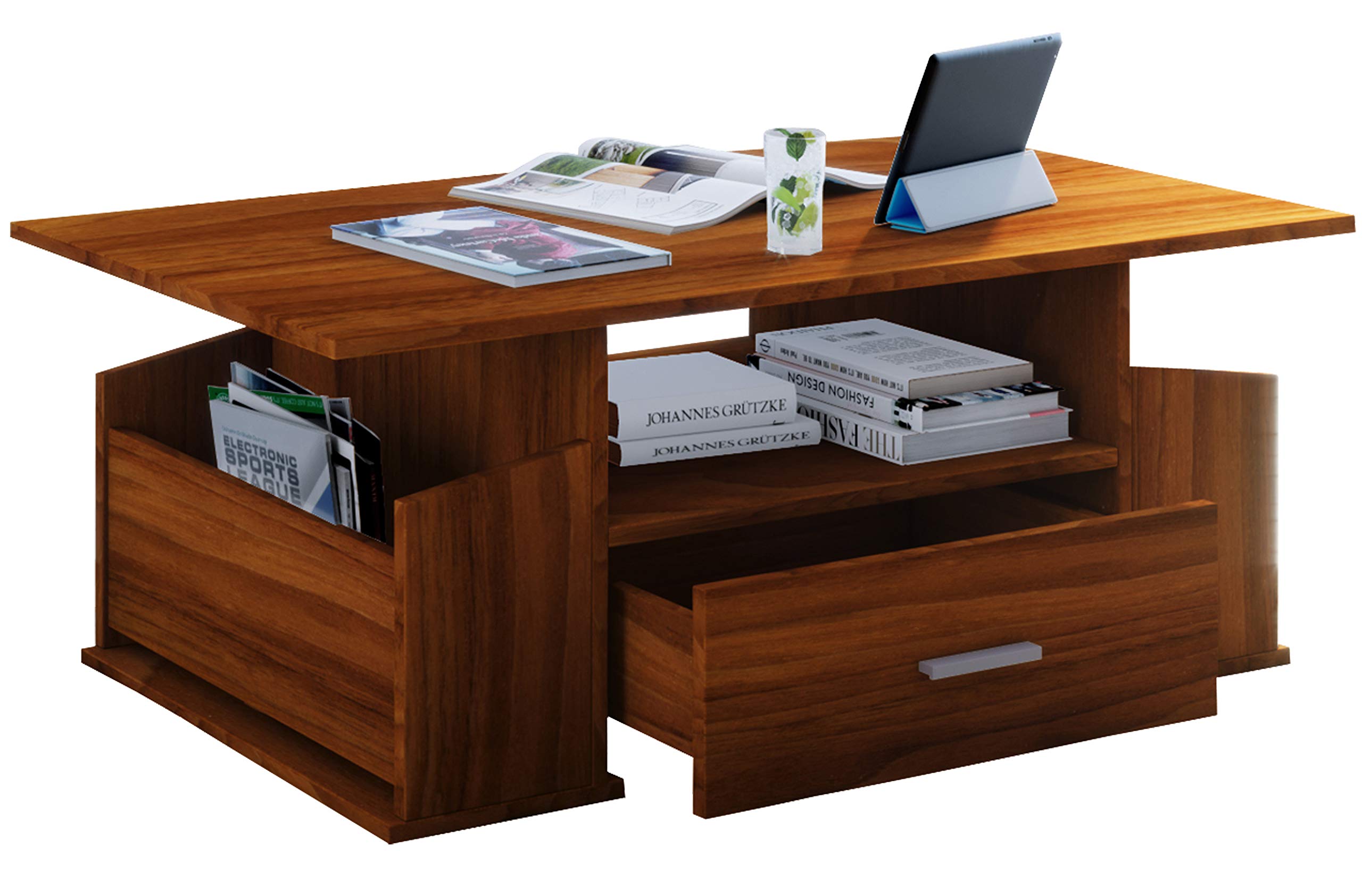vcm-couchtisch-buche-110x52x44-cm-3-f-cher-1-schublade-holzwerkstoff image 7