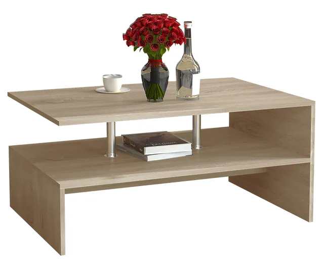 vcm-couchtisch-sonoma-eiche-90x60x42-cm-1-fach-holzwerkstoff-sofatisch image 1