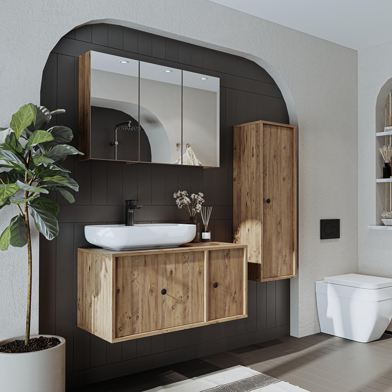 roomart-gusto-75-cm-badezimmerm-bel-set-4-teilig-keramik-waschbecken-unterschran image 3