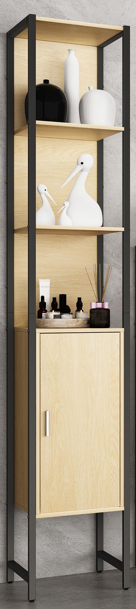 vcm-edino-badm-bel-hochschrank-honig-eiche-33x30x185-cm-1-t-r-5-f-cher-industria image 4