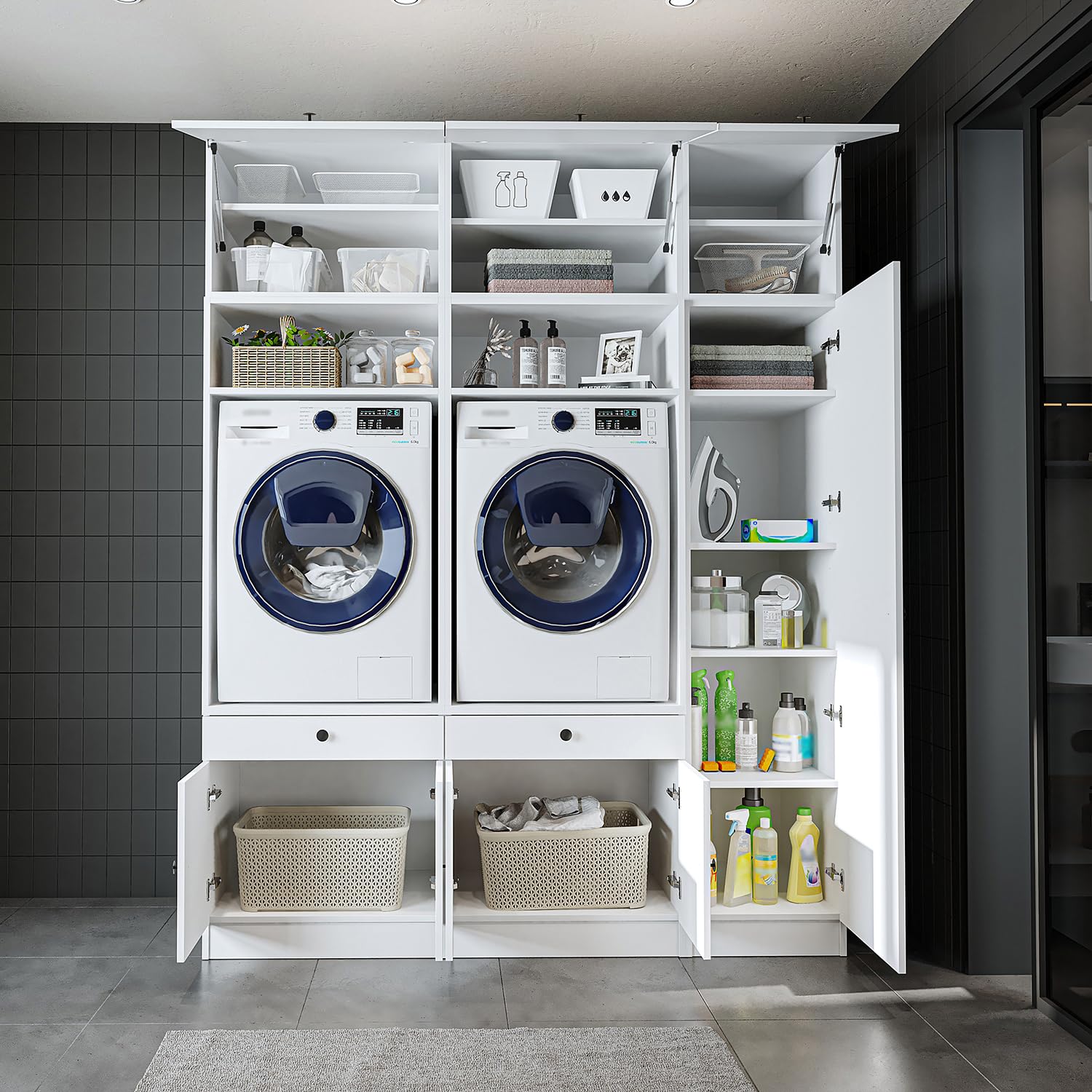 roomart-schrankwand-f-r-waschk-che-hauswirtschaftsraum-179-cm-breit-230-cm-hoch- image 5