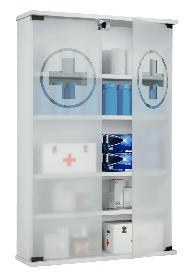 vcm-medizinschrank-wei-60x17x91-cm-2-t-ren-12-f-cher-holzwerkstoff image 1
