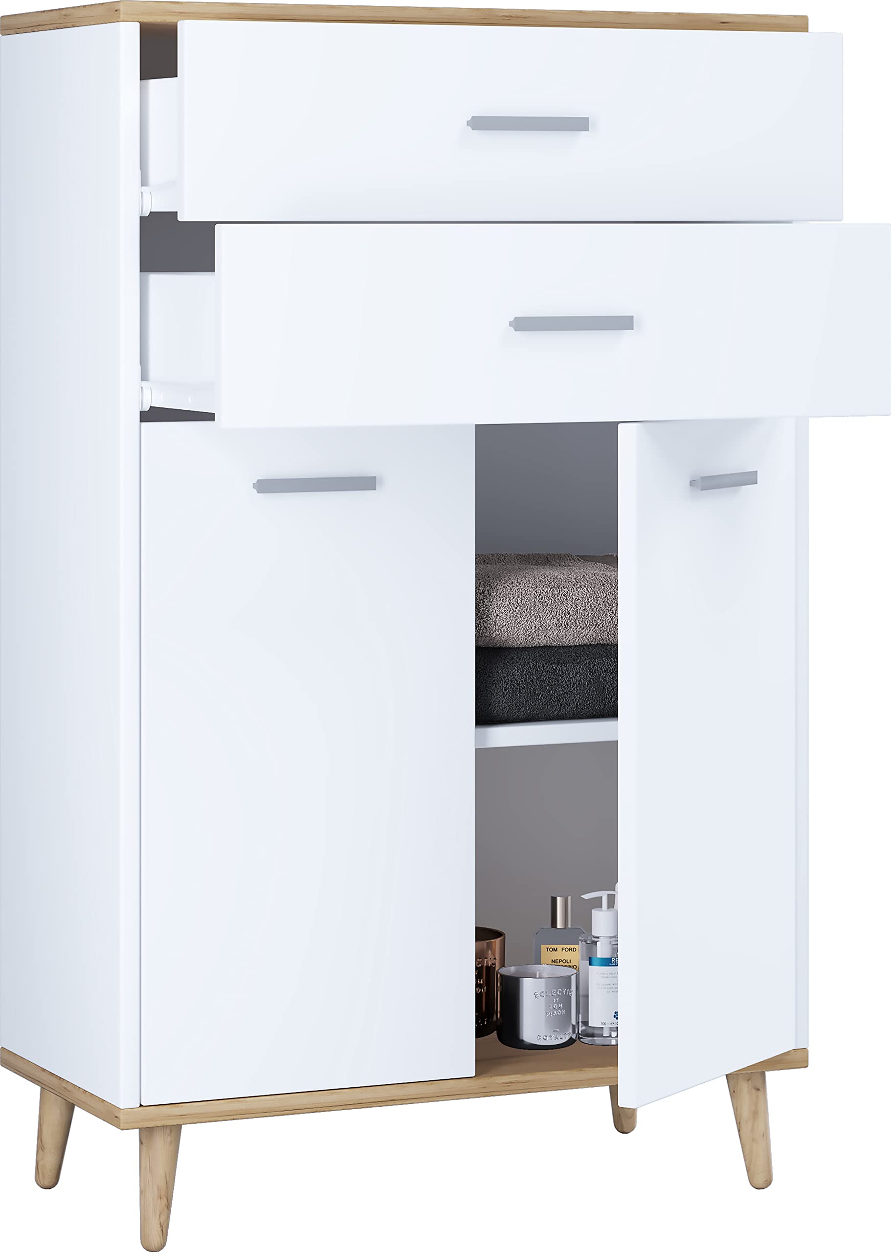 vcm-badm-bel-midischrank-wei-honig-eiche-60x28x97-cm-2-t-ren-2-f-cher-holz image 1