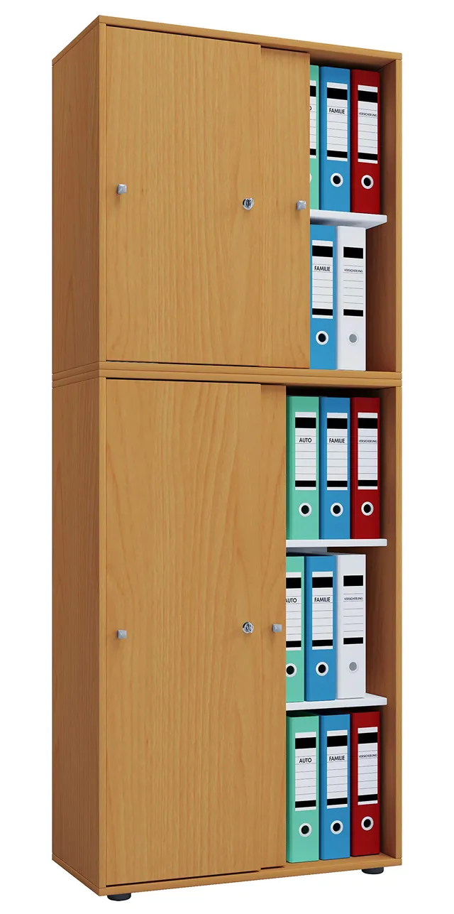 vcm-b-roschrank-lona-buche-70x37x184-cm-2-t-ren-5-f-cher-holzwerkstoff image 1