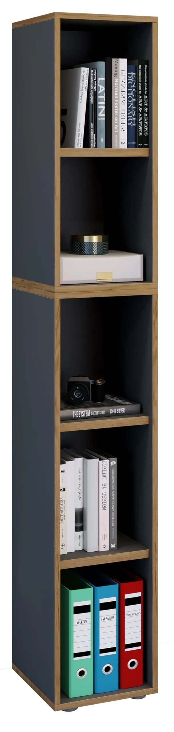 vcm-b-roregal-anthrazit-30-x-33-x-183-cm-5-f-cher-3-h-henverstellbare-b-den-stan image 1