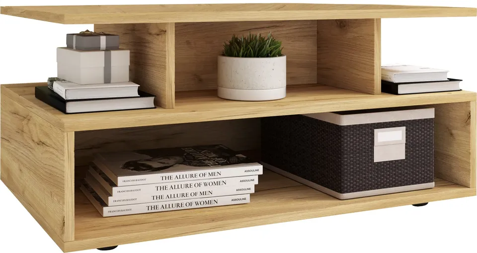 vcm-dalosa-couchtisch-honig-eiche-80x50x40-cm-4-f-cher-holzwerkstoff-und-glas image 1