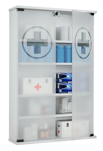 vcm-medizinschrank-wei-60x17x91-cm-2-t-ren-12-f-cher-holzwerkstoff image 5