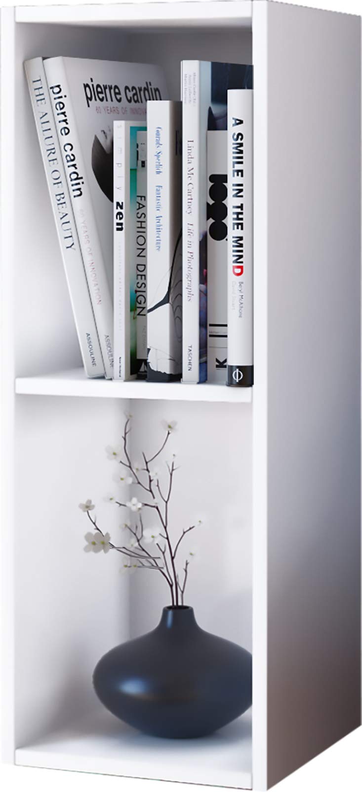 vcm-standregal-wei-34x30x72-cm-2-f-cher-holzwerkstoff-f-r-cds-und-dvds image 1