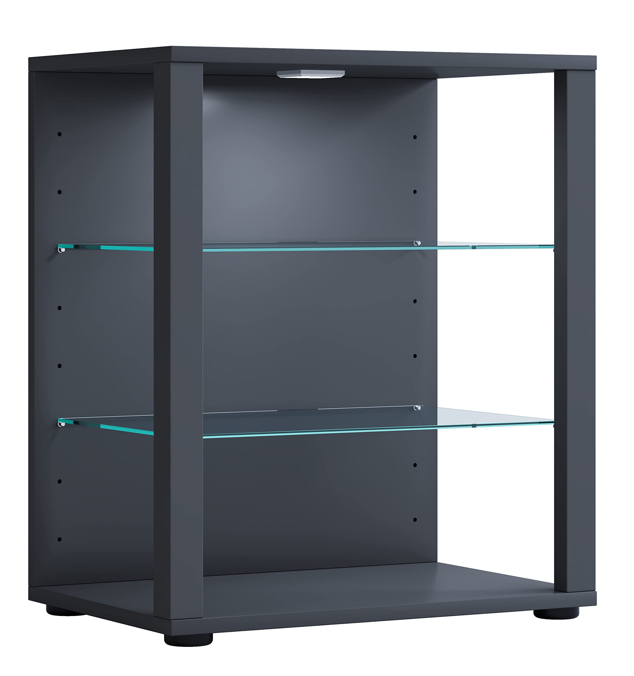 vcm-standvitrine-anthrazit-ca-70-x-35-x-90-cm-mit-3-f-chern-pr-sentationsvitrine image 3
