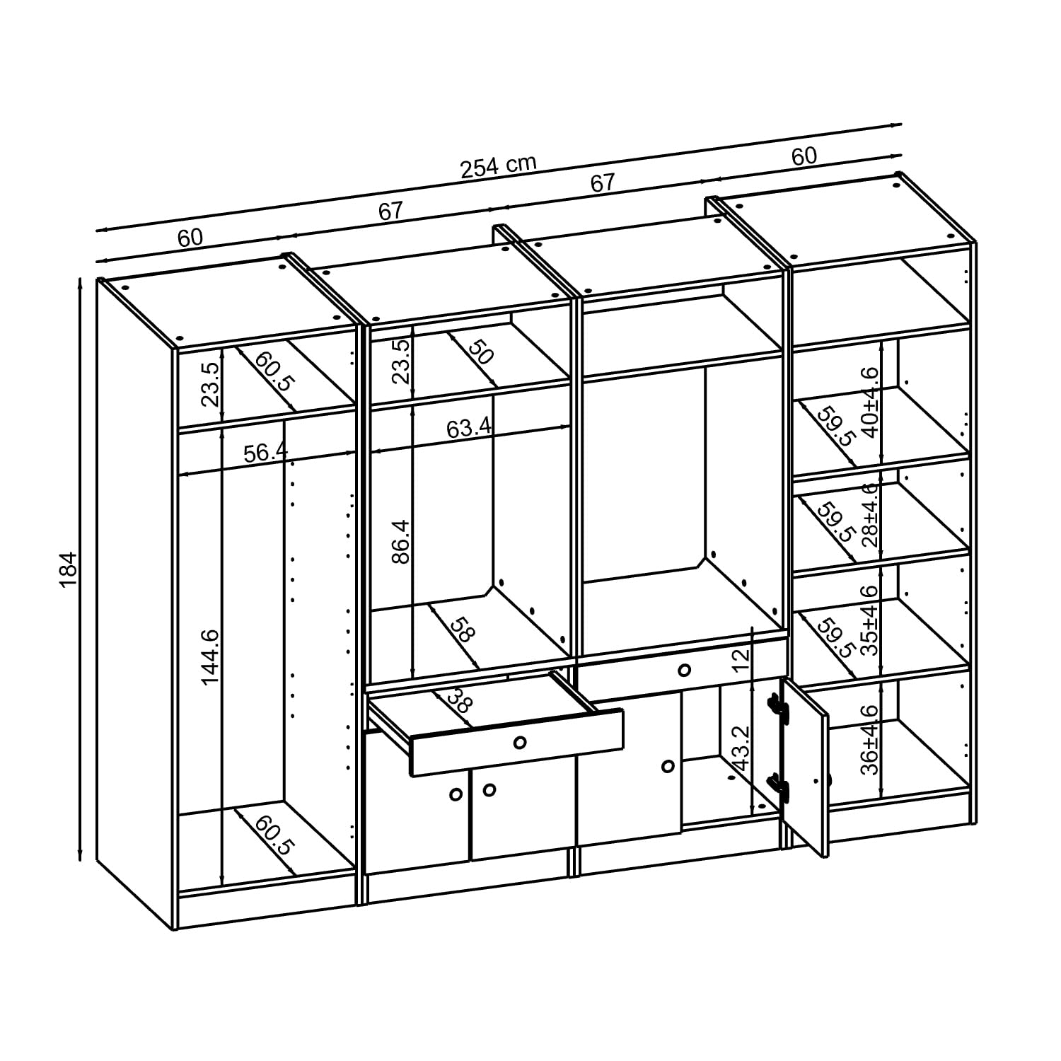 roomart-schrankwand-f-r-waschk-che-hauswirtschaftsraum-254-cm-breit-schwarz-eich image 2