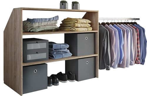 vcm-kleiderschrank-sonoma-eiche-90x50x100-cm-3-offene-f-cher-garderobenregal image 7