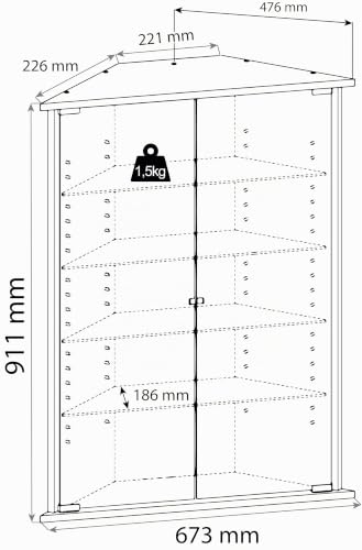 vcm-standvitrine-wei-67x23x88-cm-vitrinenschrank-mit-2-t-ren-5-f-chern-holzwerks image 7