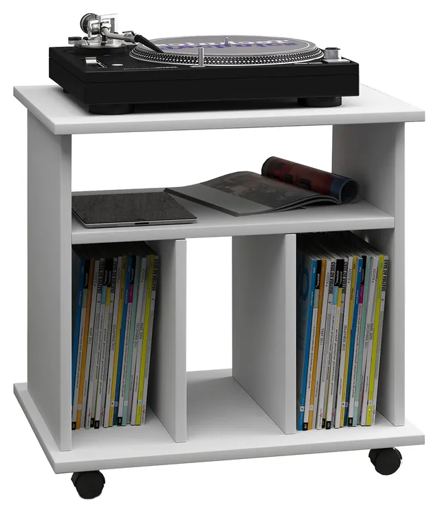 vcm-beistelltisch-wei-60x45x59-cm-mit-rollen-4-f-cher-holzwerkstoff-mobiler-sofa image 1