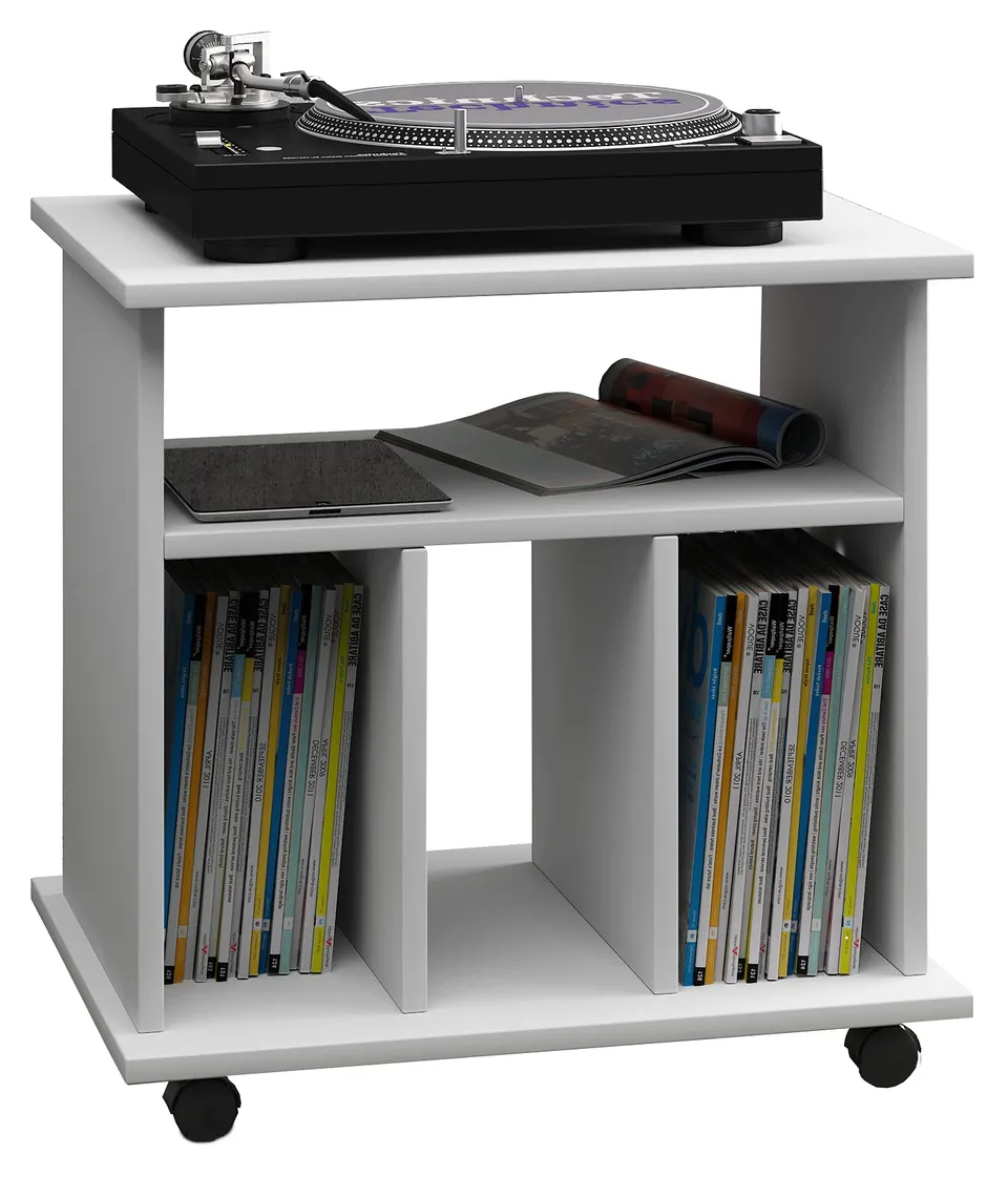 vcm-beistelltisch-wei-60x45x59-cm-mit-rollen-4-f-cher-holzwerkstoff-mobiler-sofa image 1