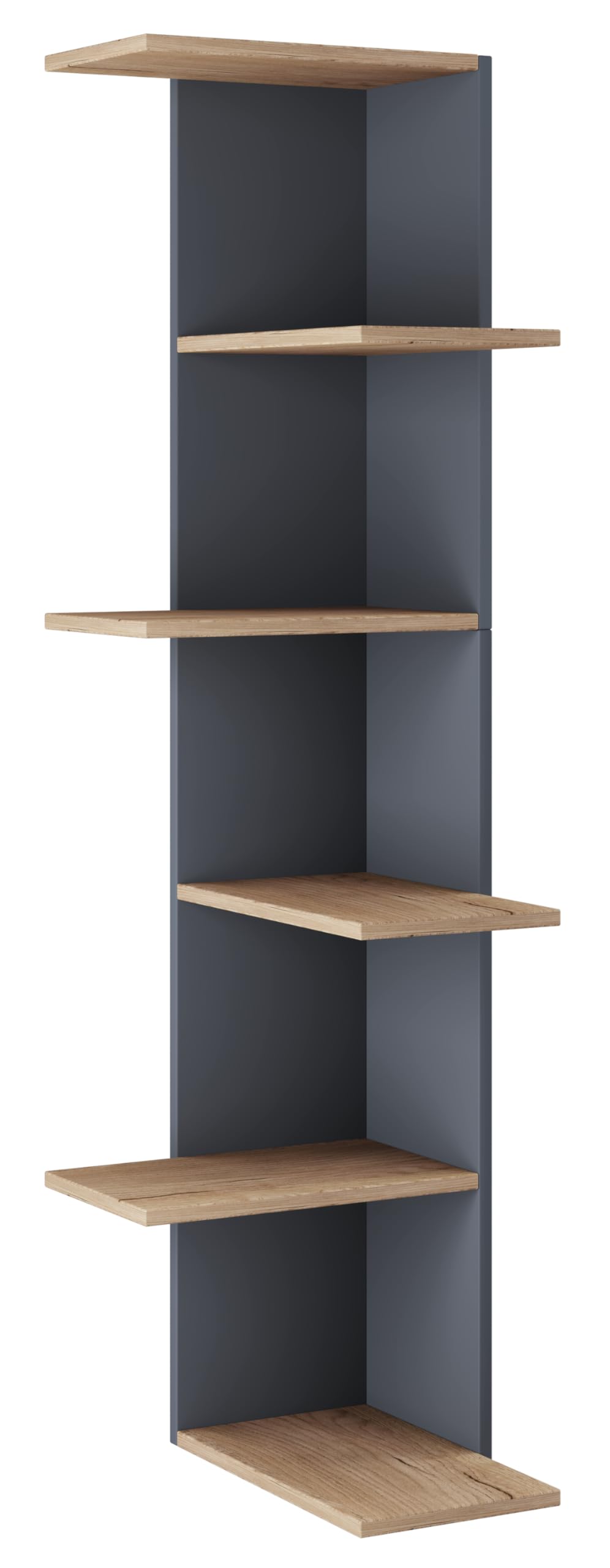 vcm-wandregal-nulis-anthrazit-honig-eiche-37x37x140-cm-5-f-cher-holzwerkstoff image 4