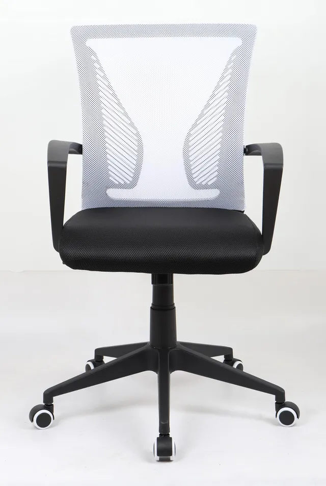 vcm-b-rostuhl-schwarz-wei-48x46x92-102-cm-h-henverstellbar-drehbar-stahl-ergonom image 1