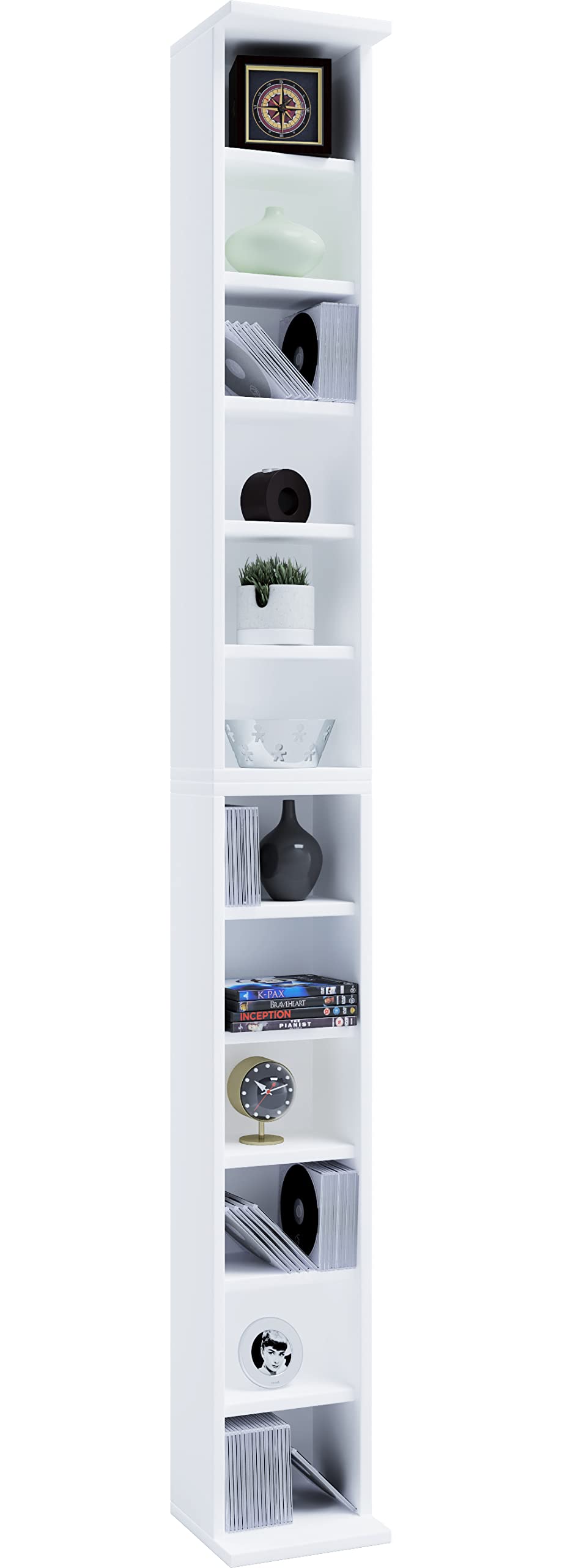 vcm-standregal-wei-honig-eiche-21x20x180-cm-12-f-cher-holzwerkstoff image 8
