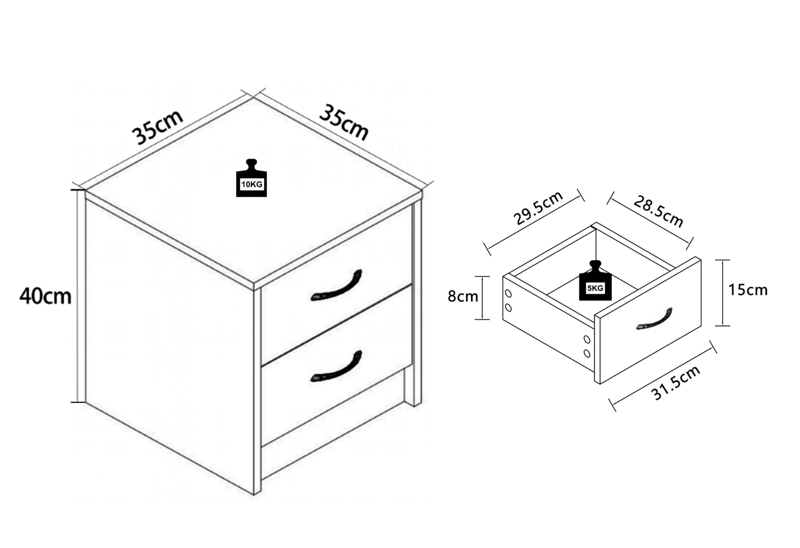 vcm-nachtschrank-boxal-mini-beistelltisch-mit-2-schubladen-40-x-35-x-35-cm-holzs image 3