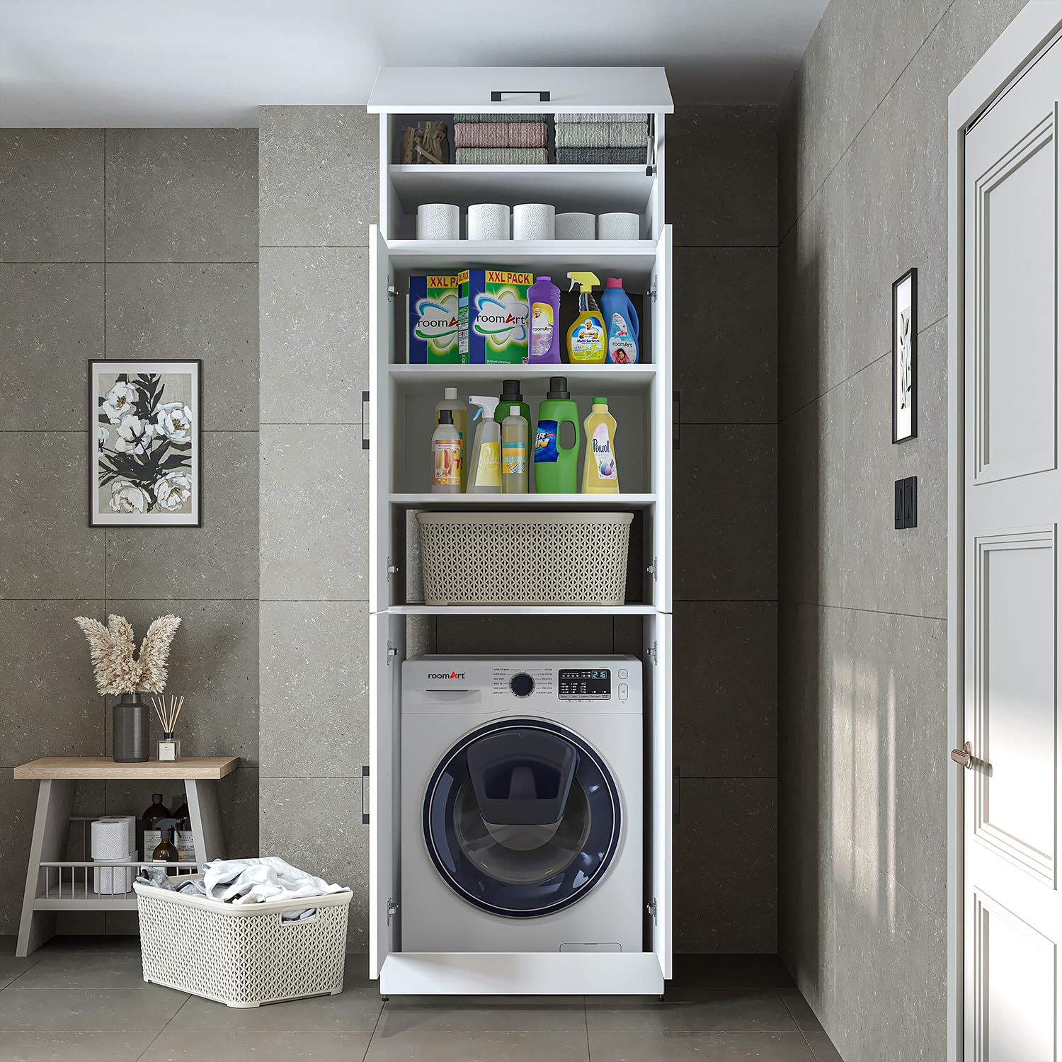 roomart-dora-waschmaschinenschrank-mit-aufsatzschrank-230-x-70-x-73-8-cm-5-farbe image 5