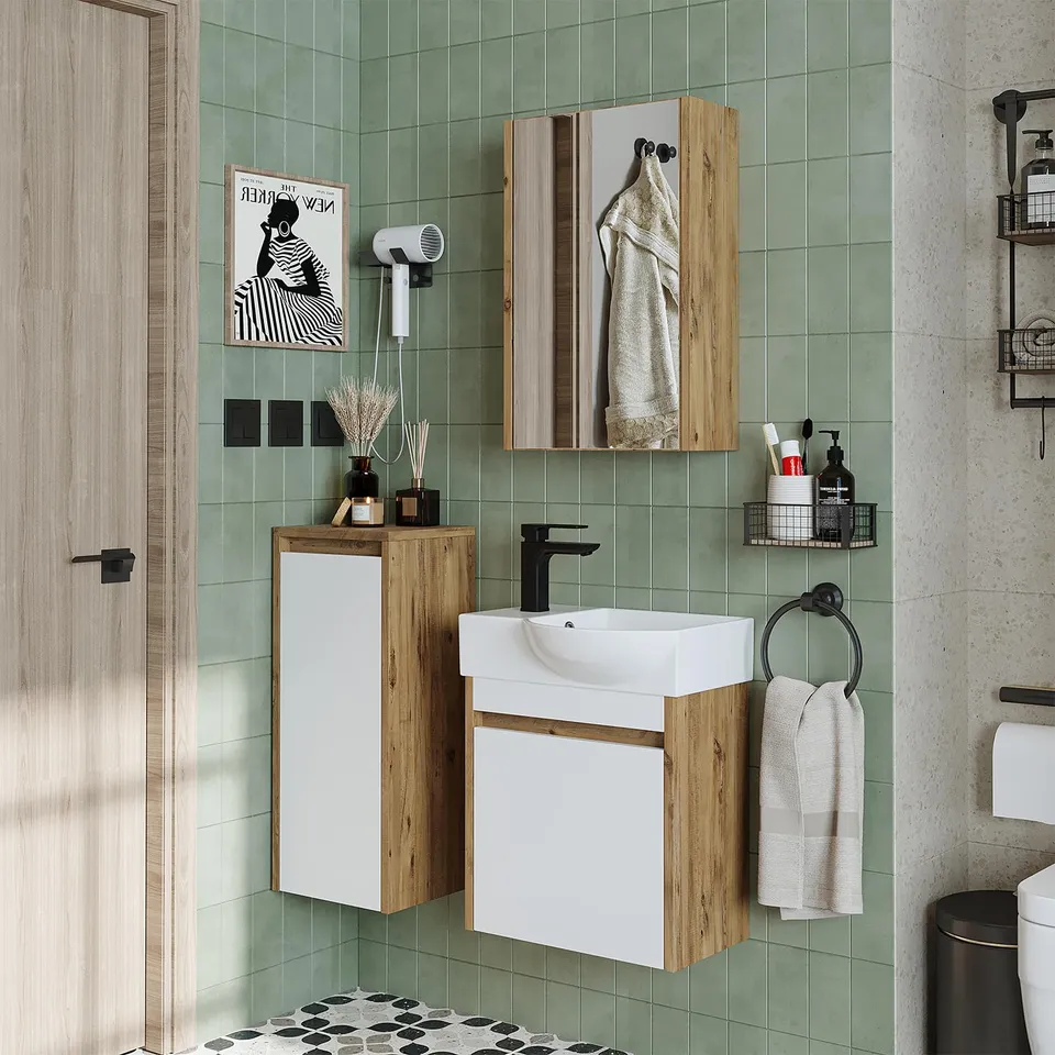 roomart-leo-badm-bel-set-komplett-unterschrank-mit-keramik-waschbecken-spiegelsc image 1